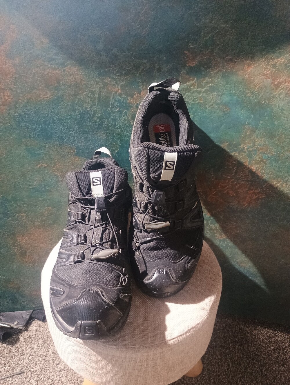 Salomon Men's Black Athletic Trail Shoes with Quick-Lace System